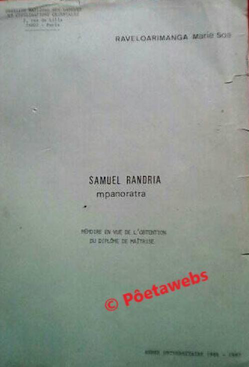 Samuel Randria - Pôetawebs